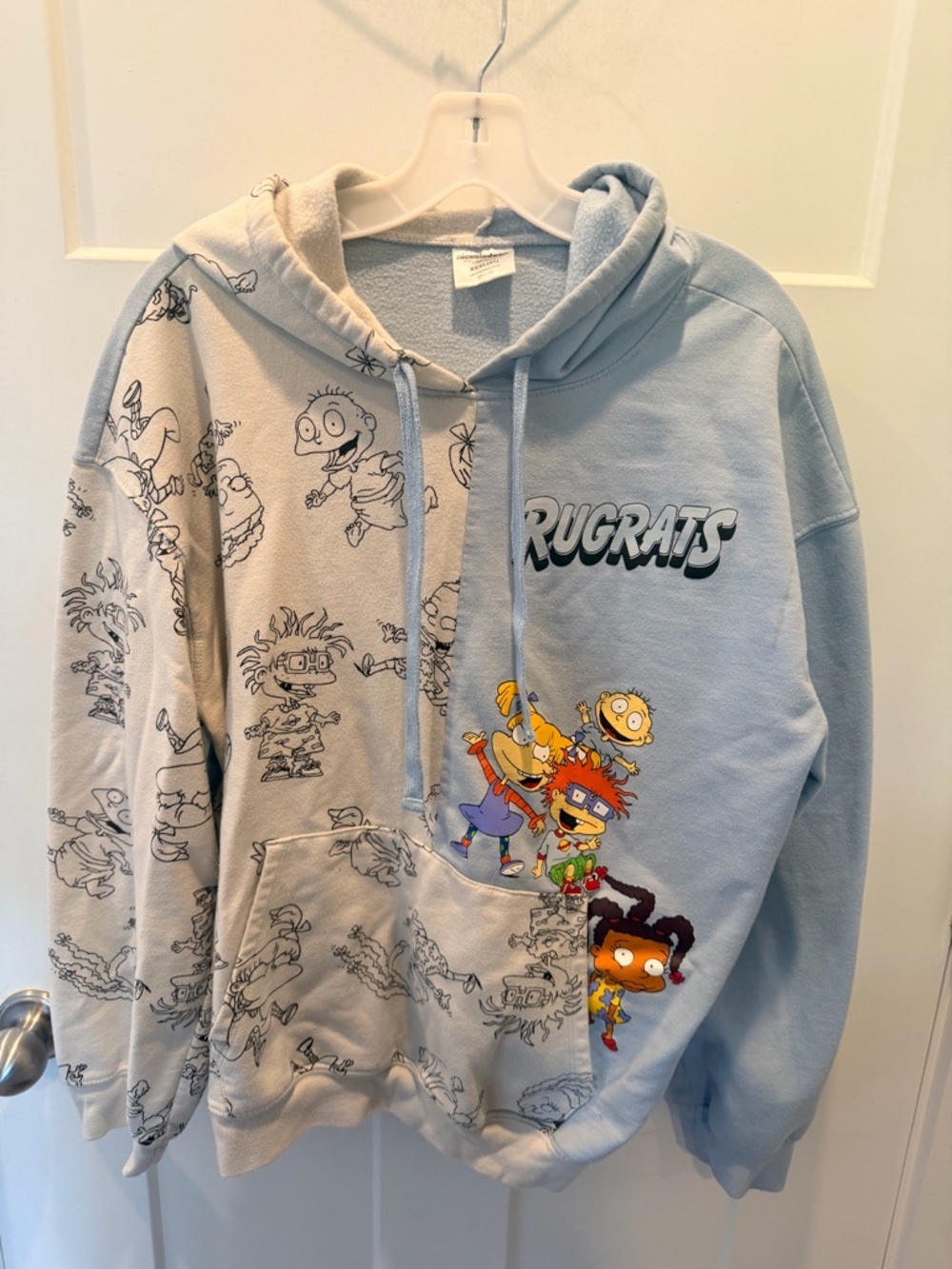 Rugrats Hoodie XXXL Nickelodeon Split Graphic 90s Cartoon Fleece Pullover